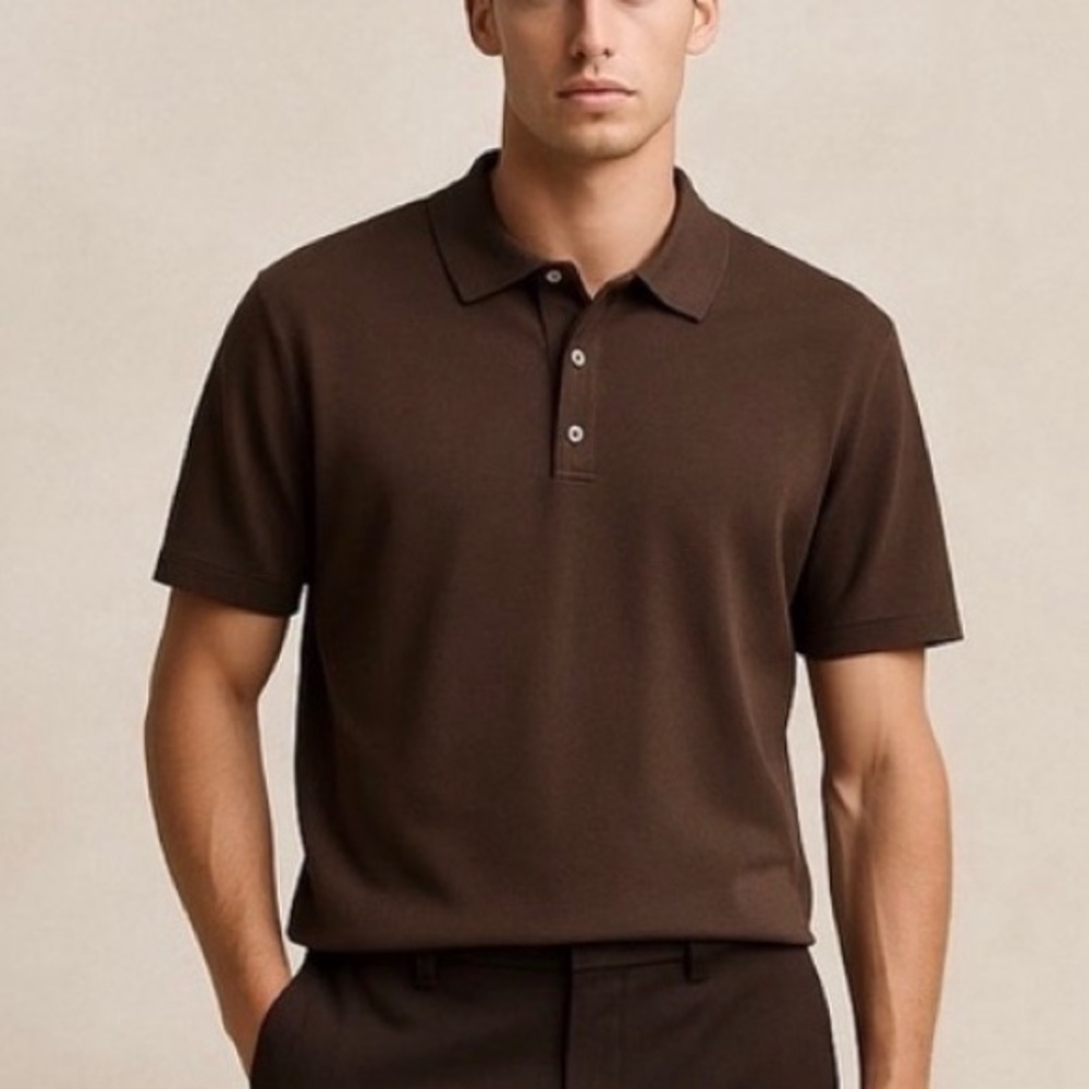 Brand New Men’s Zara Fit Knit Polo Shirt. Size Medium